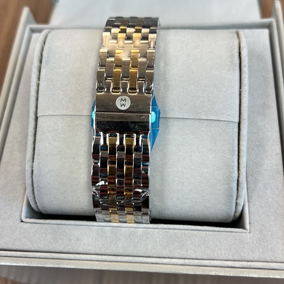 New Michele Deco Madison Diamond Two Tone Gold MWW06T000147 Ladies 33m Watch - Picture 4 of 5